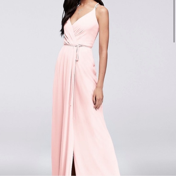 Long Georgette Bridesmaid Wrap Dress 
